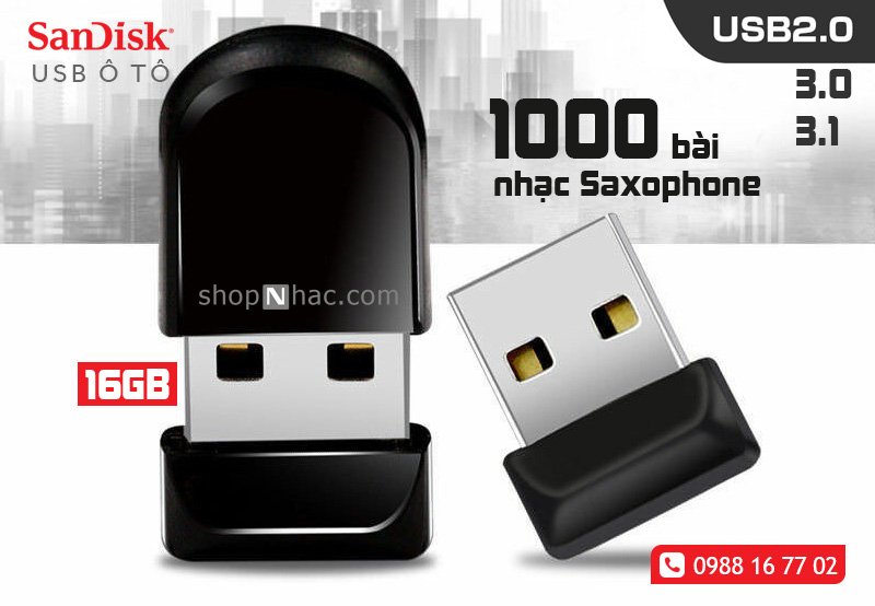 USB nhạc cho ô tô - 1000 bài hòa tấu Saxophone cực hiếm