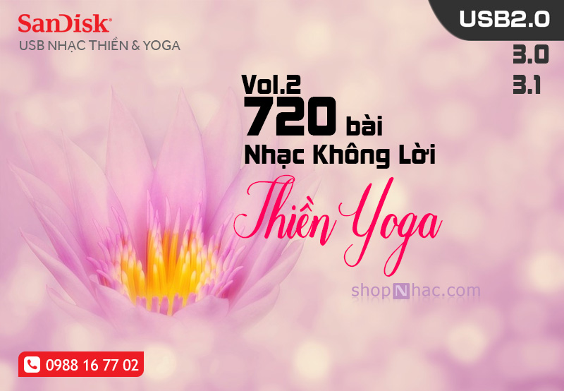 USB nhạc Thiền Yoga không lời Vol.2 - 720 bài Mp3/320Kbps