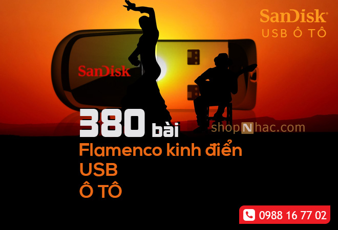 USB SanDisk dành cho ô tô chứa 380 bài nhạc Flamenco cực hay